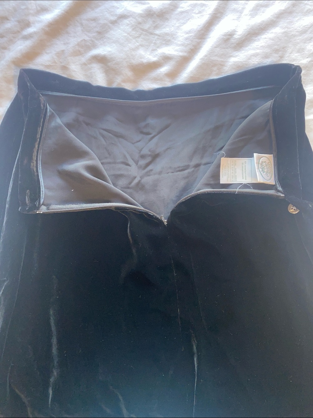 Laura Ashley Black Velvet‎ Maxi Skirt Size 12 Romantic Vintage - Picture 7 of 10